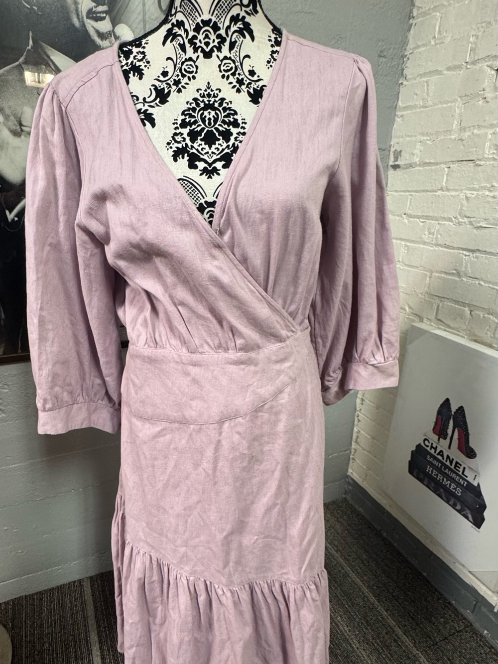 Free People Lavender Wrap Dress Sz L